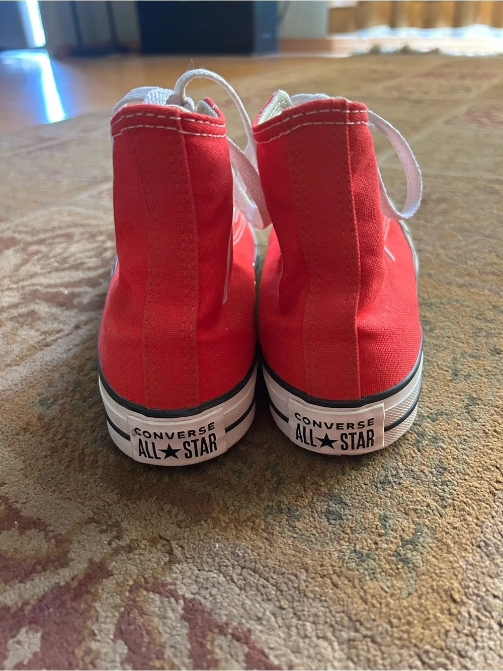 Converse Red Canvas High-Top Sneakers with White Accents - Picture 4 of 8